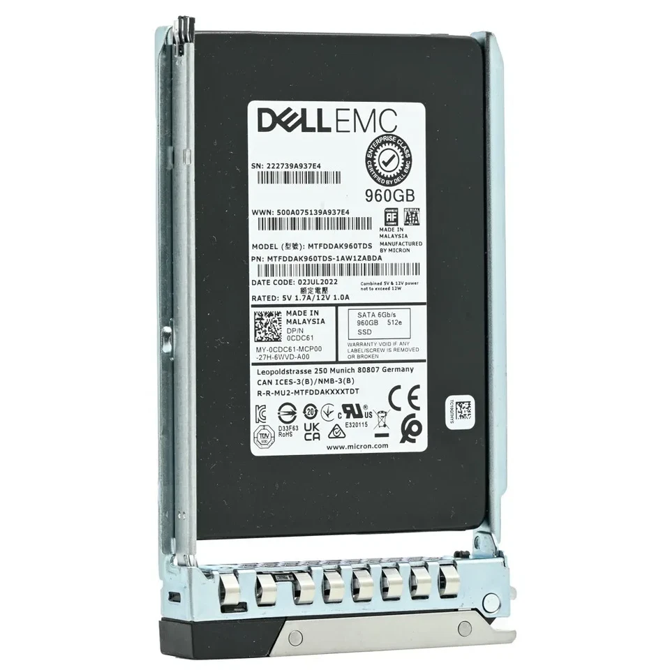 NEW Dell 960GB 2.5" SATA 6G PowerEdge T350 T560 R550 R650 R750 R840 R940 SSD - Image 3 of 4