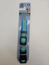 Dog Collar Size S Small Blue Green Adjustable Greenbrier Kennel Club  10-16 In.