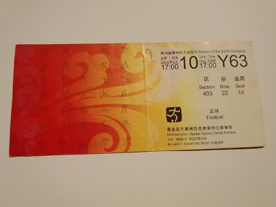 Used Ticket Olympic Games 2008 Beijing Olympia Football Y63 Hon Italy Korea Cam