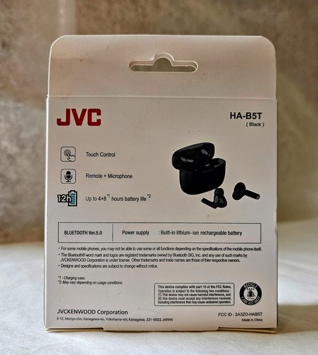BRAND NEW JVC True Wireless Earbuds HA-B5T Black Wireless Headphones Bluetooth  - Picture 2 of 6