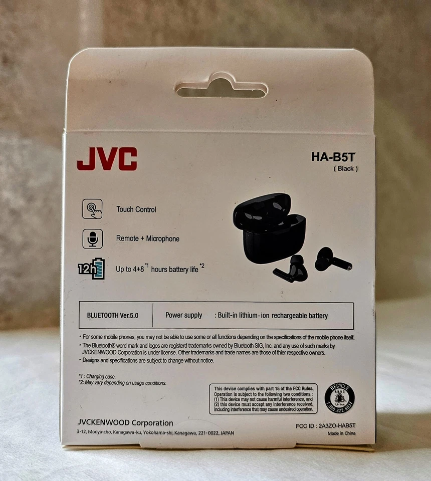 BRAND NEW JVC True Wireless Earbuds HA-B5T Black Wireless Headphones Bluetooth  - Image 2 of 4