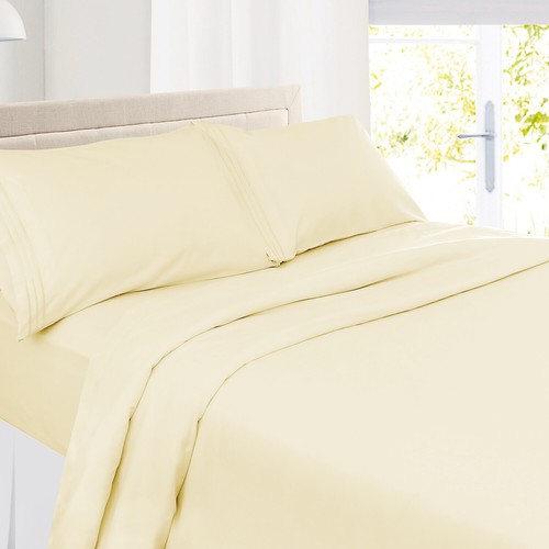 Ensemble de 4 draps de lit 1800 Queen ou King ultra doux microfibre poche profonde - Photo 162/360