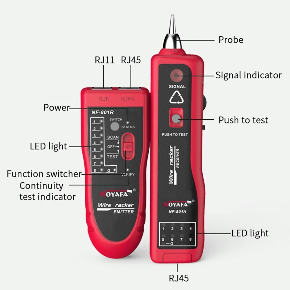 NF-801 LAN Network Cable Tester Telephone Wire Tracker Diagnose Tone Tool Kit | eBay