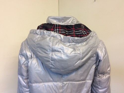 Lands' End Silver Puffer Jacket Padded Zip with Hood - Size Small - Great! - Bild 4 von 5