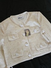 Self Portrait.  Cream Boucle Jacket. Uk 16. Usa 12. Brand New With Tags £450