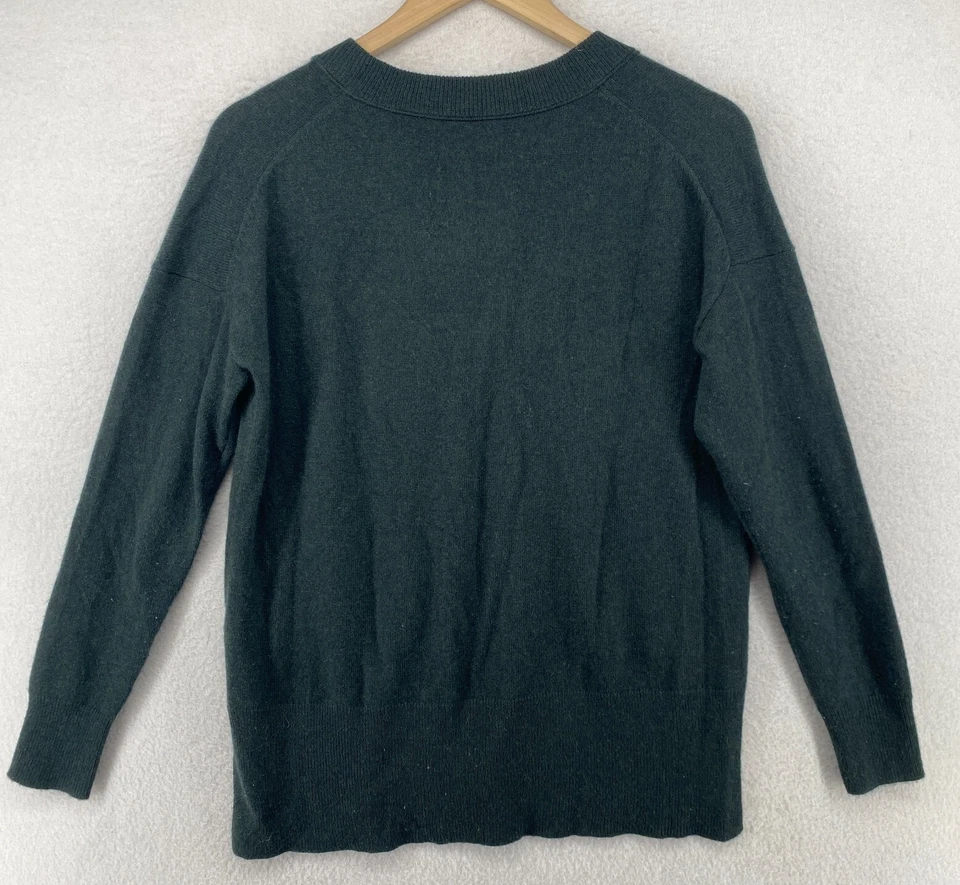 Suéter jersey verde MADEWELL para mujer XS 100 % cachemir Foto 3 de 4