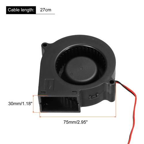 2Stk DC Bürstenlosen Lüfter Kühlung Gebläse Lüfter Kühler 75x75x30mm DC24V 0,15A - Bild 2 von 7