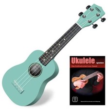 Türkise Sopran-Ukulele im Set mit Schule mit Playalongs und Online-Videos