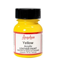 Angelus Acrylic Leather Paint Shoes Bags Water Resistant Yellow - 1 Fl.OZ
