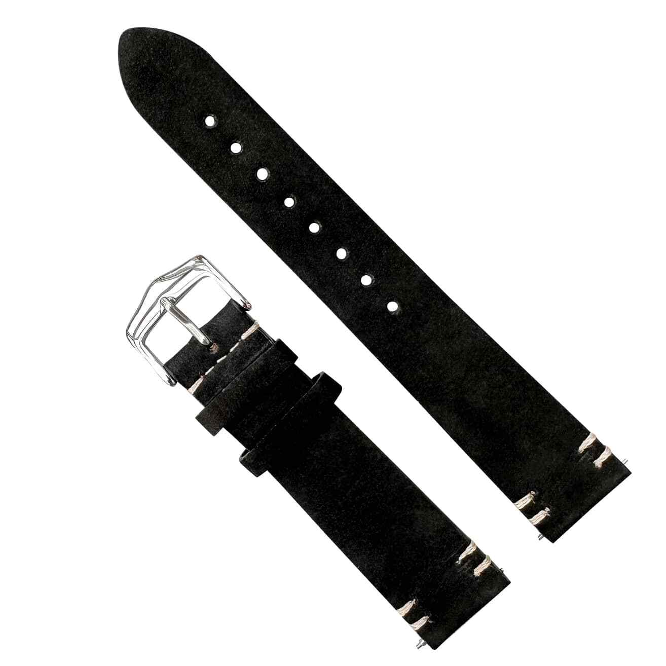 Suede Leather Watch Strap Vintage Quick Release Premium Band 20mm 22mm