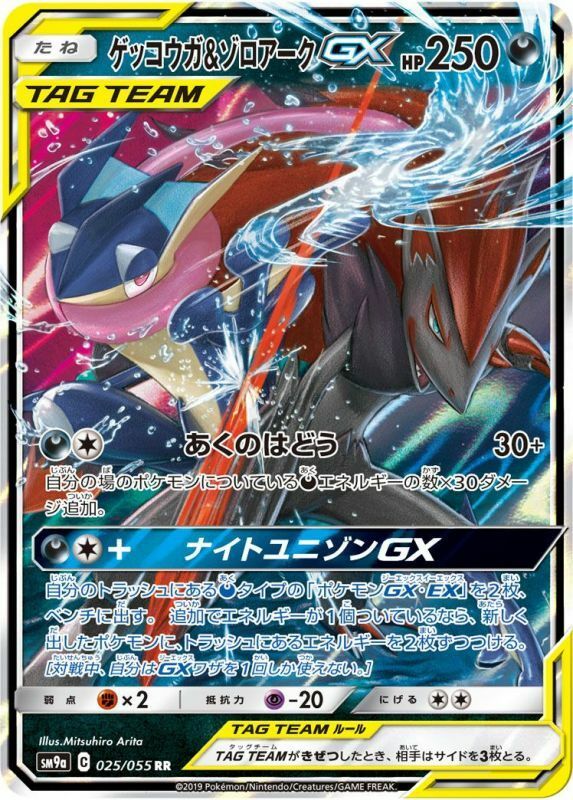 Greninja & Zoroark GX RR 025/055 SM12a - LPNM HOLO C/JAPANESE