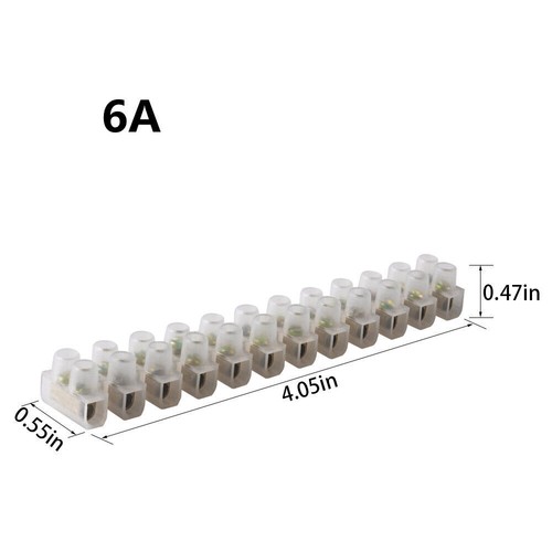 10pcs Dual Row Terminal Strip Screw Terminal Barrier Block 6A 12 Position - Picture 2 of 4