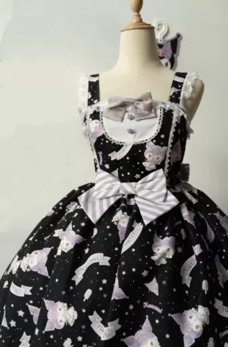 Girl Sweet Cinnamoroll Kuromi My Melody Lolita JSK OP Dress Slip Strap Skirts - Picture 7 of 9
