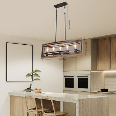 Ceiling Light Hanging Lamp Dimmable Farmhouse Light Fixture 5-Light Chandelier.