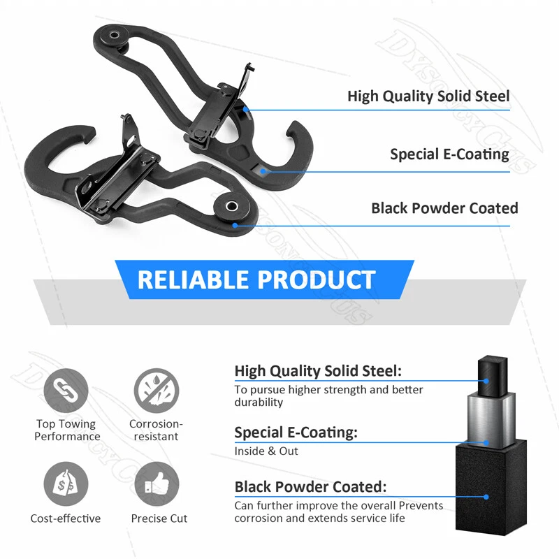 Par de ganchos de remolque delanteros de alta resistencia para Dodge Ram 1500 2009-2014 2015 2016 2017 2018 Foto 4 de 4