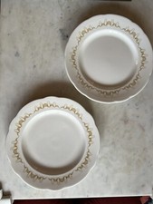 2 Vtg  MSM BUFFALO China 7" salad Plates Restaurant ware Atomic Colonnades