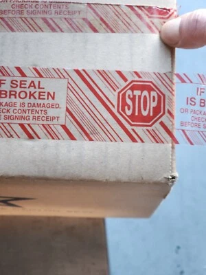 (36)Roll 2" x 110 "Stop If Seal Is Broken" Security Tape Box Mail Carton Striped