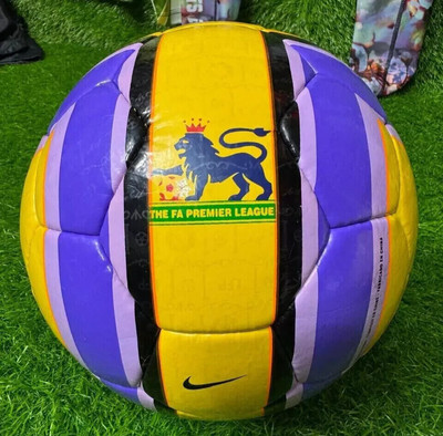 Nike T90 Premier League Football Training Soccer Ball Yellow/Purple Size 5