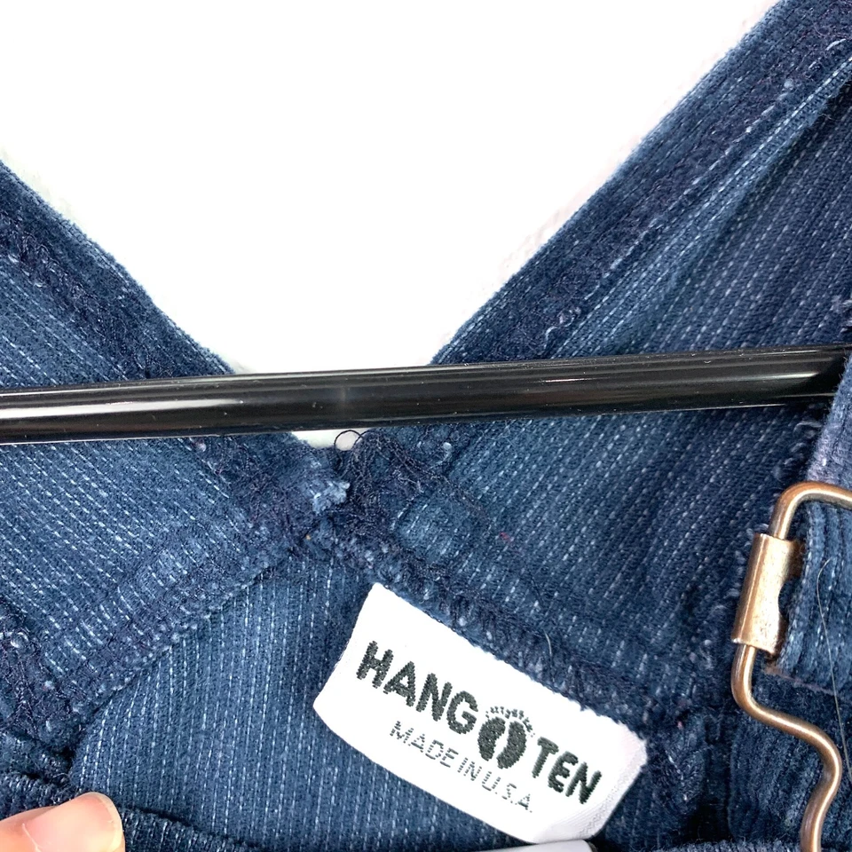 Vintage 90s Y2K Hang Ten Corduroy Overalls Dress Size Juniors Large - Image 2 of 3