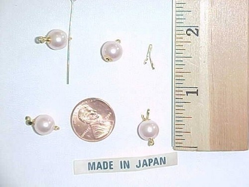 12 VINTAGE JAPANESE PINK PEARL SMOOTH ROUND 9mm. PINCH CLASPS L855 - Picture 2 of 2