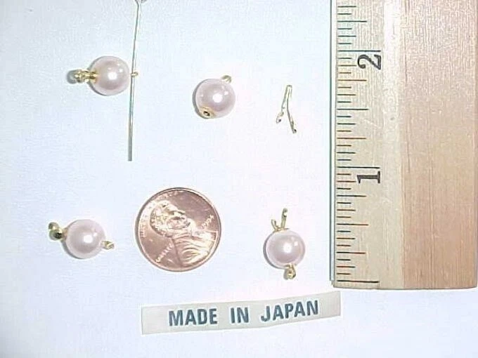 12 VINTAGE JAPANESE PINK PEARL SMOOTH ROUND 9mm. PINCH CLASPS L855 - Image 2 of 2