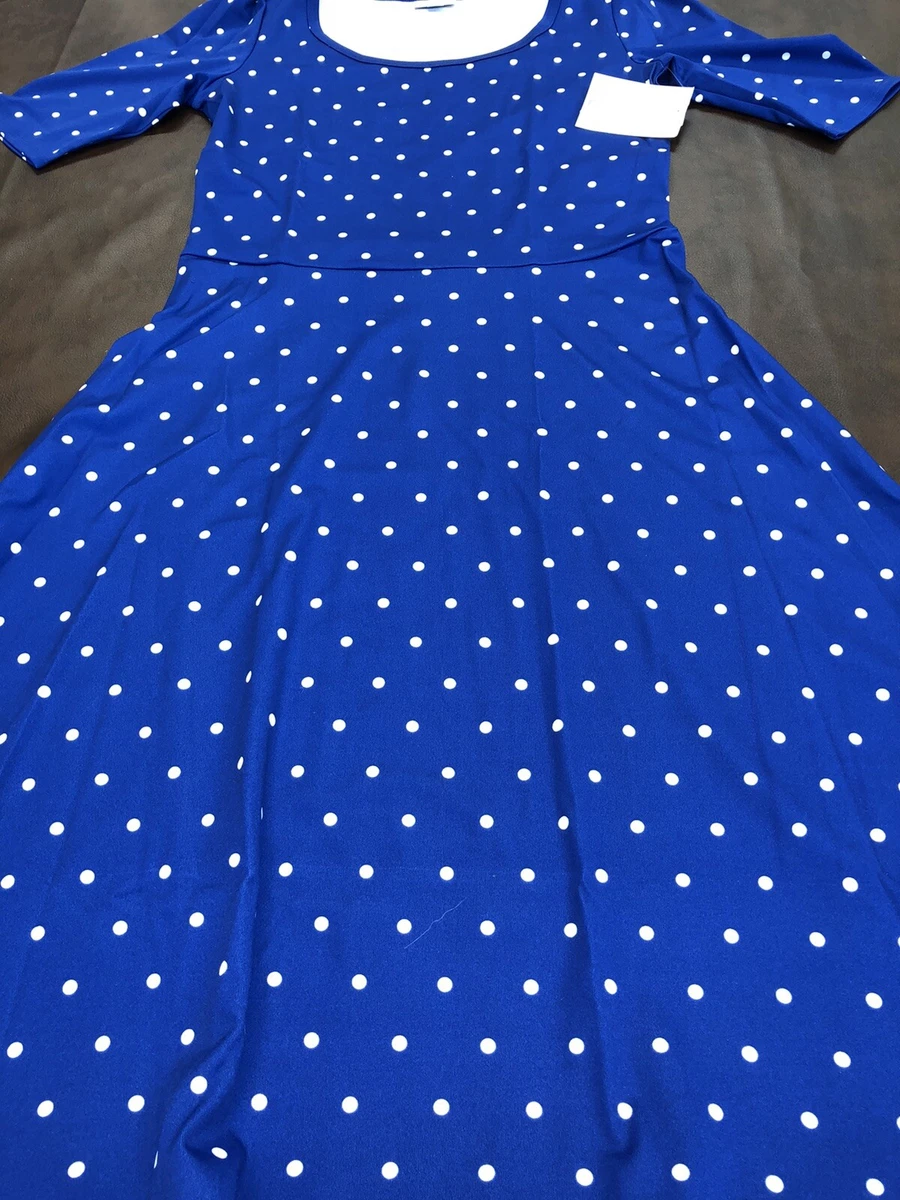 NEW Lularoe Ana Dress Size Medium Blue Pretty Full Length Long Dress Maxi  Comfy!