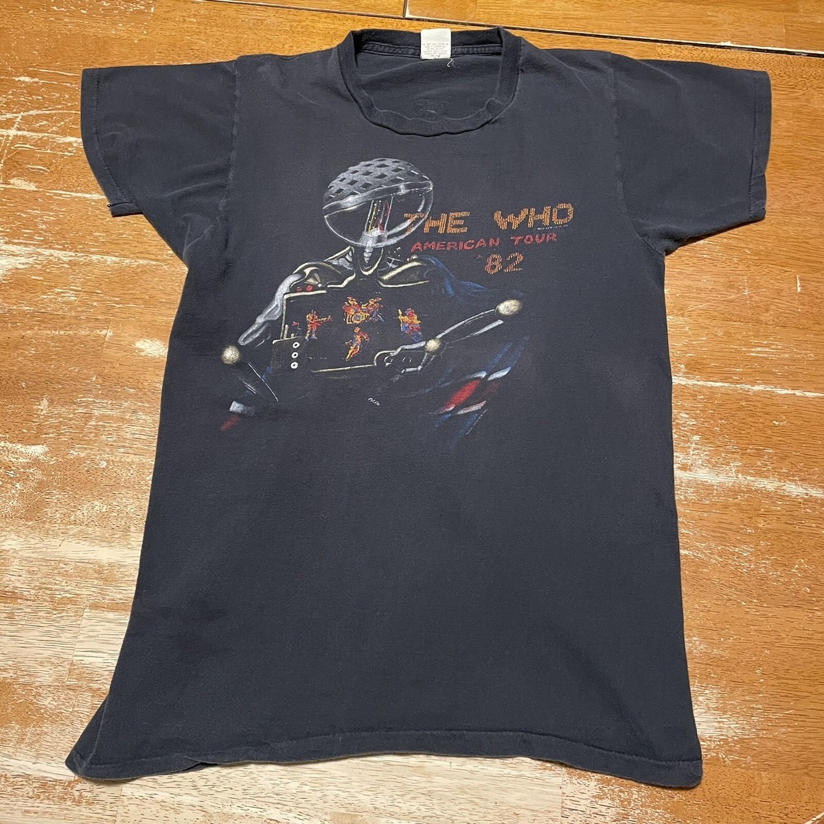 Vintage 1980s The Who American Tour '82 Concert Black T-Shirt