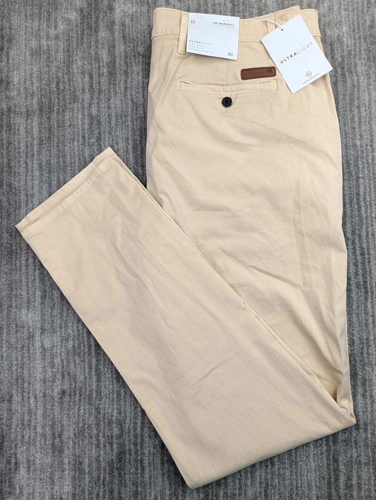 Adriano Goldschmied Pants Men's 40x33 Beige The Marshall Slim Chinos NEW