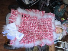 Coperta Passeggino-Coperta-Fatto a Mano-Rosso/Bianco-Nuova