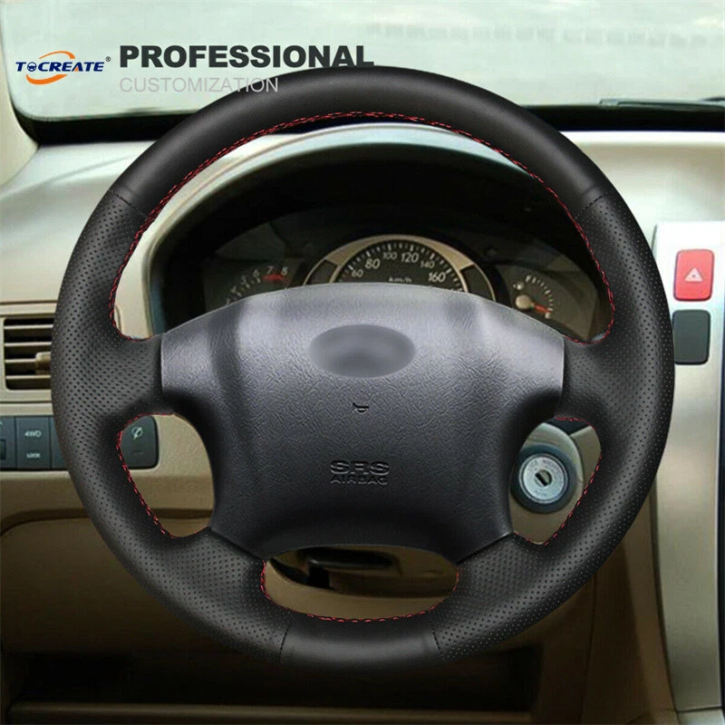 Cubierta de volante de cuero genuino negro para Hyundai Tucson 2005-2009 #Q017 Foto 2 de 4