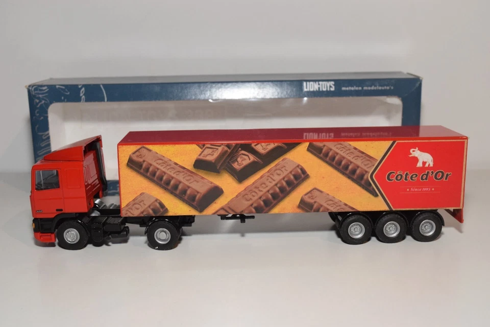 A58 1:50 LION CAR LION TOYS DAF 95 COTE D'OR TRUCK WITH 3 AXEL TRAILER MIB - Image 2 of 4
