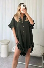 Promise Fashion Black Pleated Button Up Shirt Dress Size XL 20 BNWT