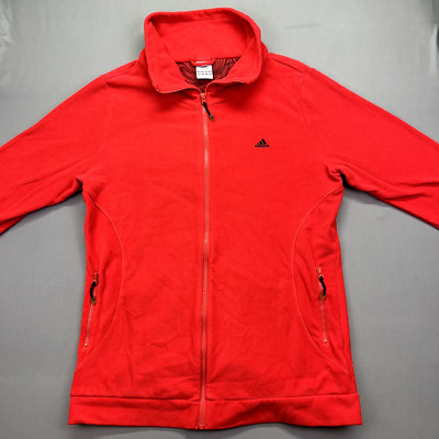 ADIDAS Men's Full Zip Jacket Size  XL Cozy Fleece Red Athleisure Sports