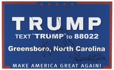 Donald Trump & Richard Petty Signed Auto Podium Sign Rally June, 24 2016 PSA/DNA