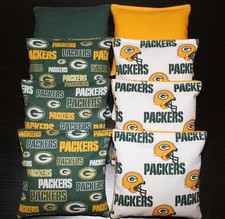 ALL Weather CORNHOLE BEAN BAGS Green Bay Packers 8 Plastic Resin Filled Bags