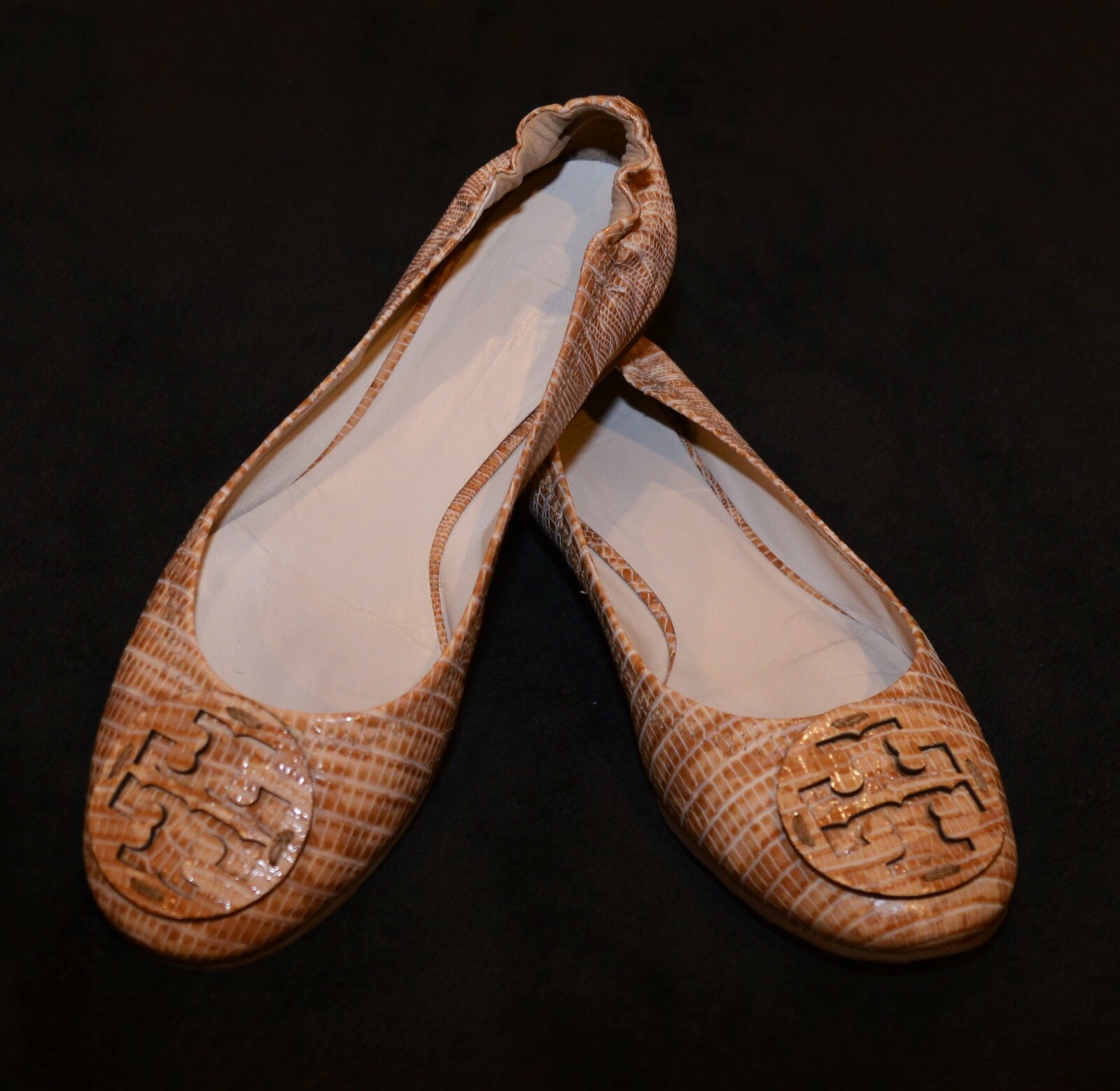 tory burch tan reva flats