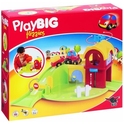 PlayBIG by BIG FLIZZIES Bauernhof Auto Rennbahn Spielzeug Traktor Hänger Stroh