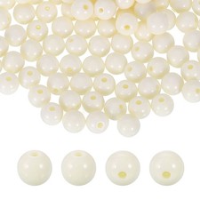 100pcs Creamy White Acrylic Round Beads 8mm Plastic Resin Loose Bead