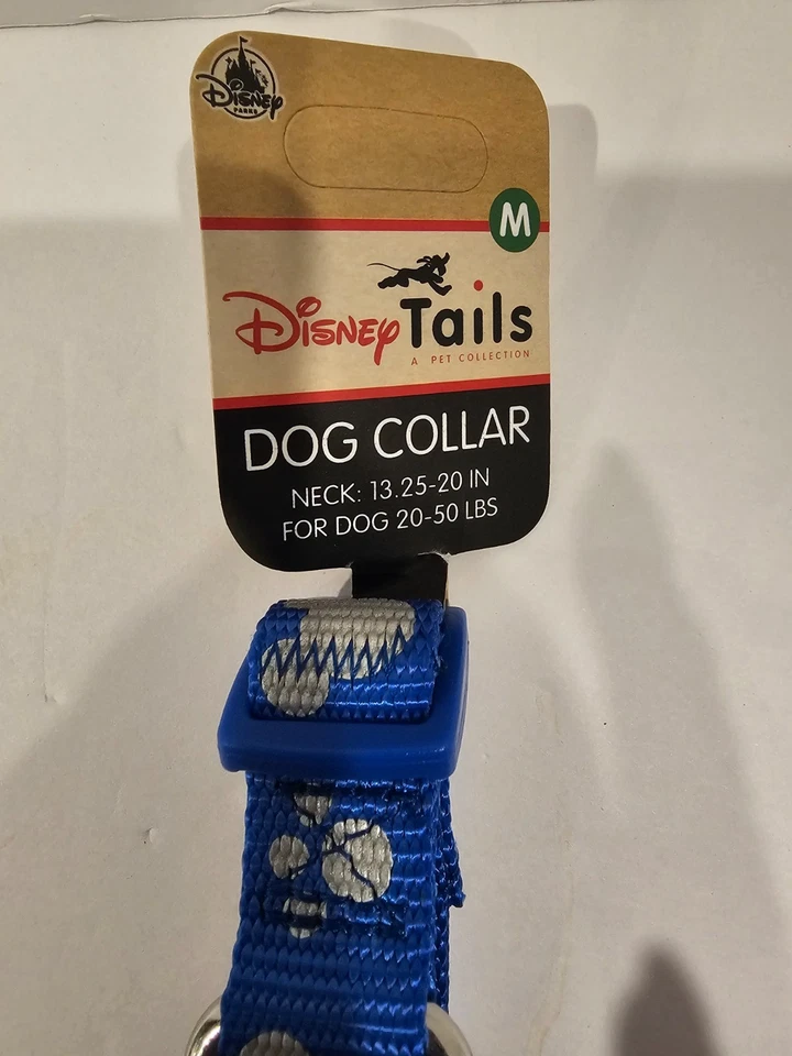 Collar reflectante para perro Disney Parks Tails Mickey Icon AZUL hasta 50 libras nuevo con etiquetas Foto 2 de 3