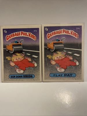 #ad Flat Pat 31b Run Down Rhonda31a Glossy 1985 Garbage Pail Kids 1 Topps GPK OS1 $13.00