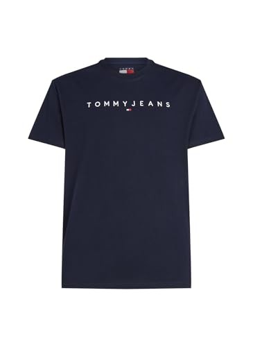 Tommy Jeans TJM Reg Linear Logo Tee EXT Kurzarm-T-Shirt, Herren, Blau (Dark-image