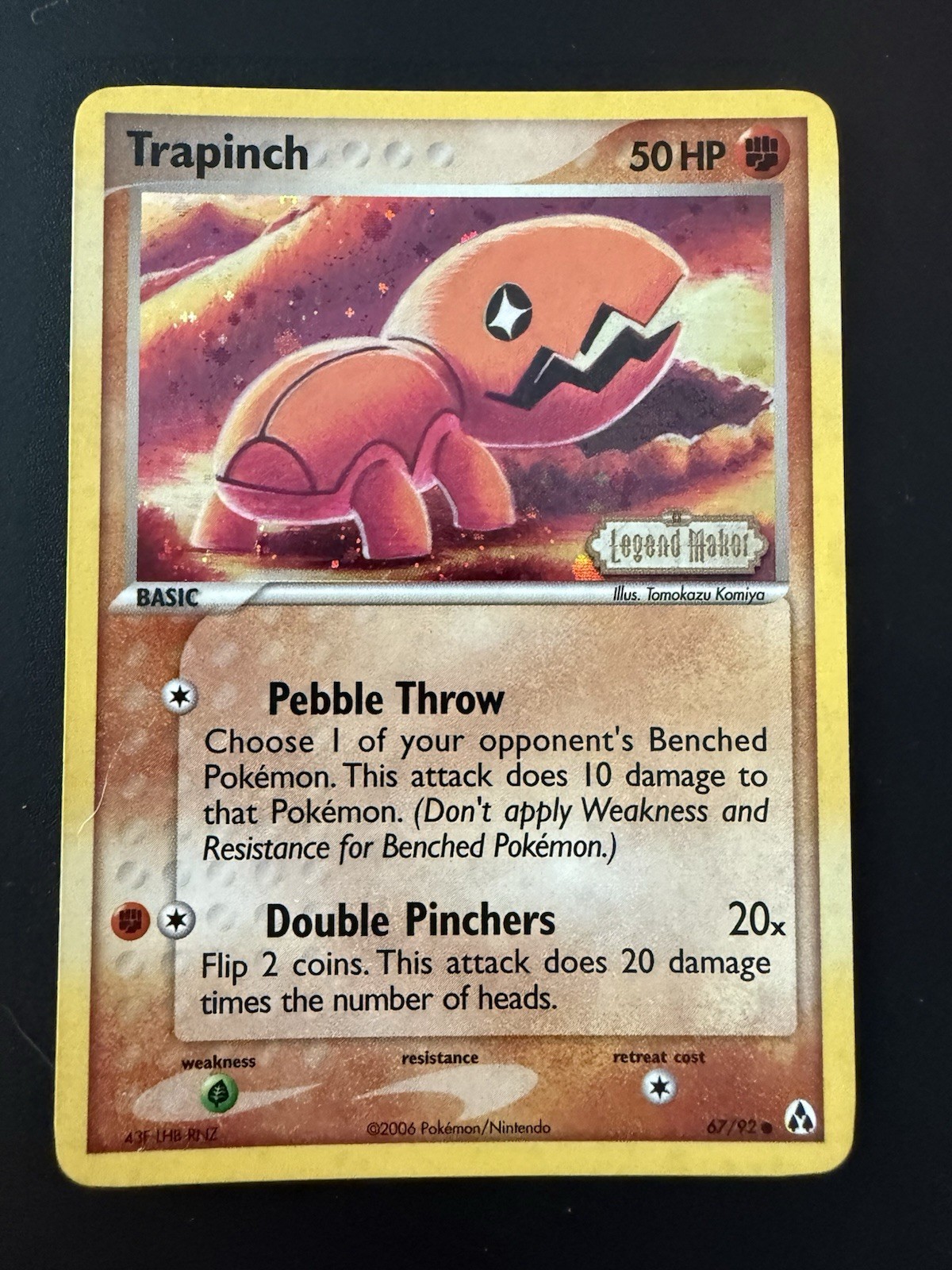 Pokemon TCG  Legend Maker 2006 Trapinch 67/92 Reverse Stamped Holo Near Mint