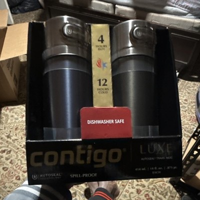 Contigo Luxe Spill-Proof Insulated Travel Mug Set Grey 414ml Two-Piece