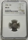 1956 Roosevelt Dime 10c NGC MS 65 Mint State Uncirculated Coin Nice Toning