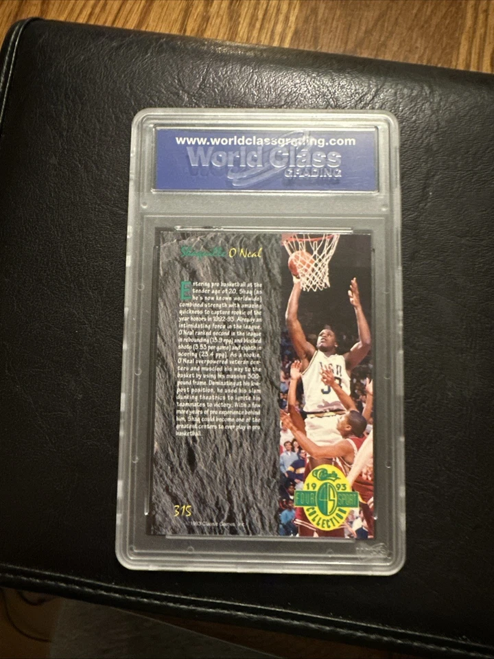 Tarjeta de novato Shaquille O’Neal 1993 Classic 4-Sport Collection #315 WCG Gem-Mt 10 Foto 2 de 2