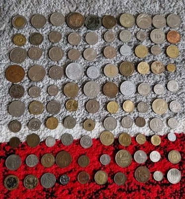 Riesiges gemischtes Bulk Lot von 100 verschiedenen alten Münzen aus der Welt/Ausland Mix 