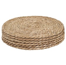 Set of 6 Round Rattan Braided Woven Placemats 12 Inches Boho Wall Decor Dining