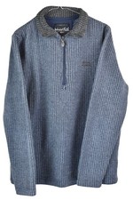 WEIRD FISH Blau Fleece High Neck Pullover Gr. S Herren 1/4 Zip Pullover Freizeit