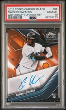 2023 Topps Chrome Black /25 Orange Refractor Xavier Edwards PSA 10 Pop 1 Auto RC