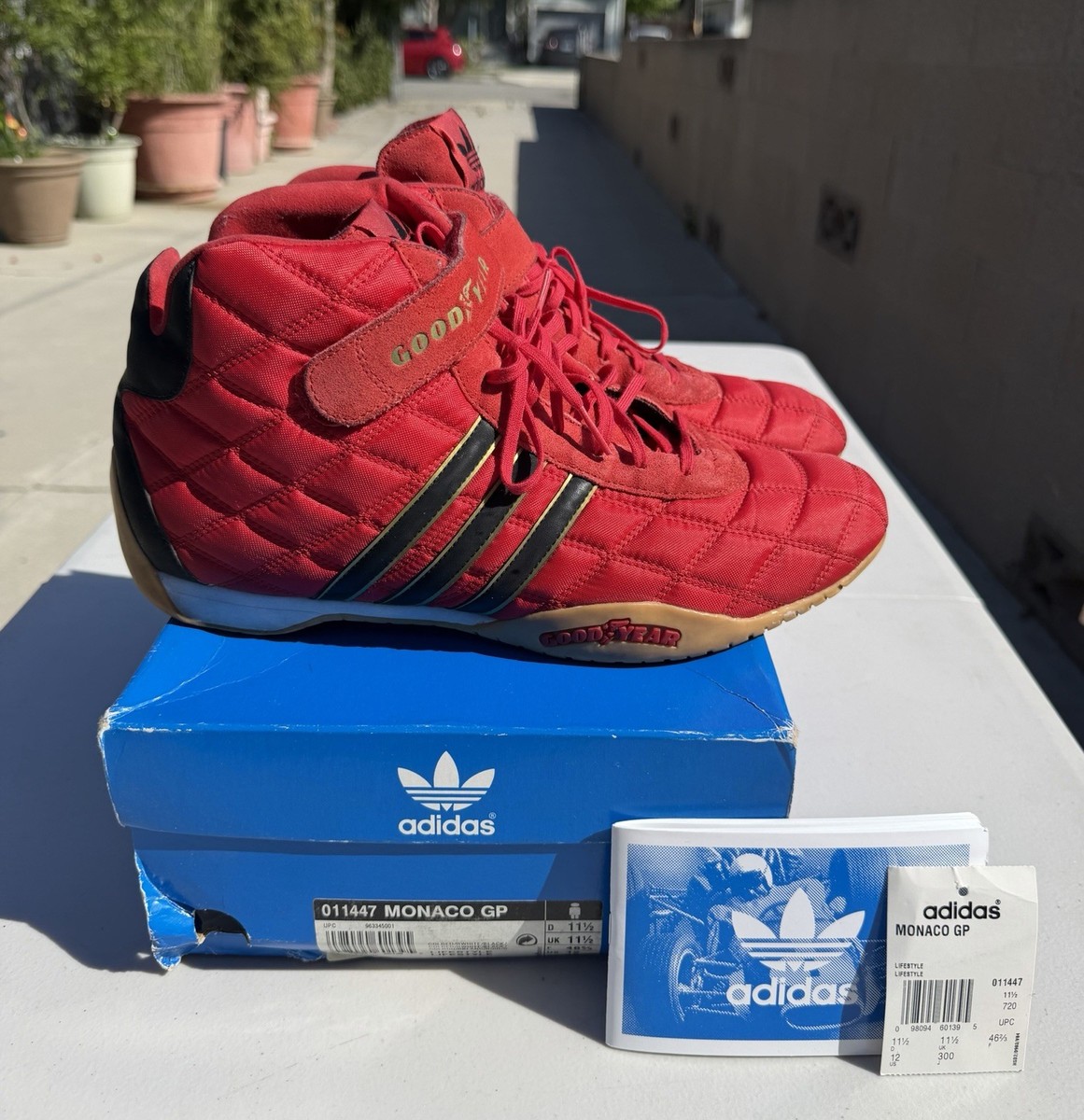 モナコ「monaco」 Adidas Good Year Monaco GP Rare High Top Sneakers 011447 Red Men's